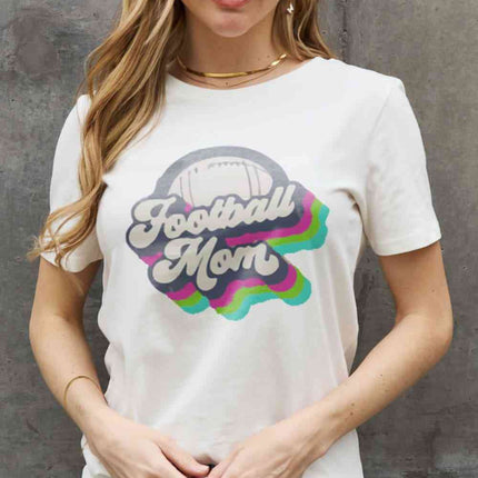 Simply Love Full Size FOOTBALL MOM Graphic Cotton Tee