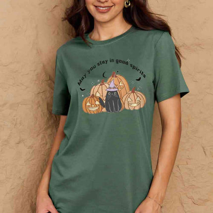 Simply Love Full Size MAY YOU STAY IN GOOD SPIRITS Graphic Cotton T-Shirt