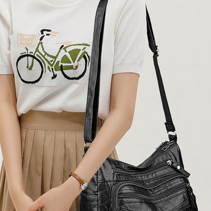 PU Leather Adjustable Strap Shoulder Bag