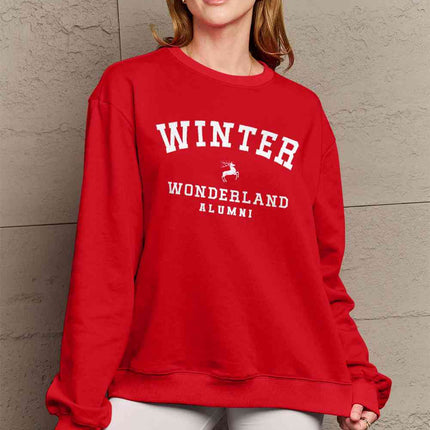 Simply Love Full Size WINTER WONDERLAND ALUMNI Graphic Long Sleeve Sweatshirt