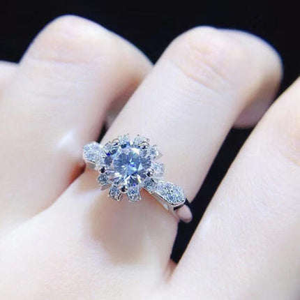 1 Carat Moissanite 925 Sterling Silver Ring