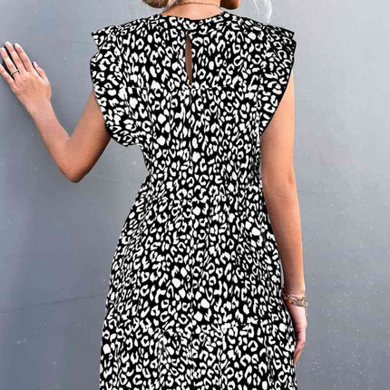 Leopard Round Neck Mini Dress