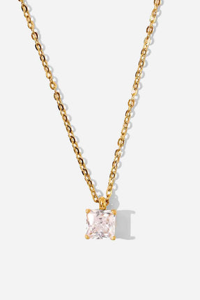 Rhinestone Pendant Gold-Plated Necklace