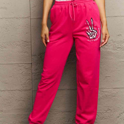 Simply Love Simply Love Full Size Drawstring DAY YOU DESERVE Graphic Long Sweatpants