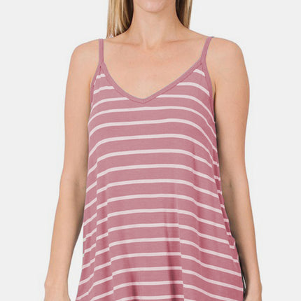 Zenana Striped Curved Hem Cami