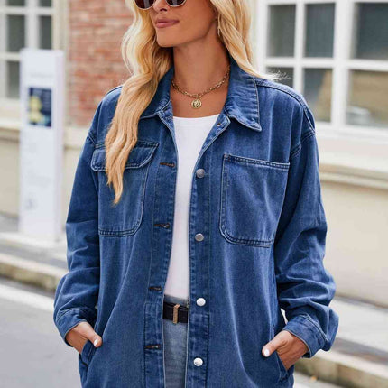 Button Up Denim Jacket with Pockets