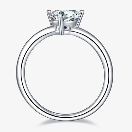 1 Carat Moissanite 925 Sterling Silver Solitaire Ring