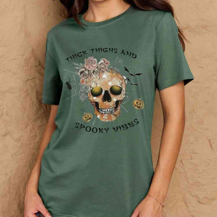 Simply Love Full Size THICK THIGHS AND SPOOKY VIBES Graphic Cotton T-Shirt