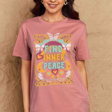 Simply Love Full Size FIND INNER PEACE Graphic Cotton T-Shirt