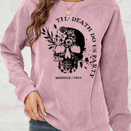 Skull Graphic Dropped Shoulder Sweatshirt