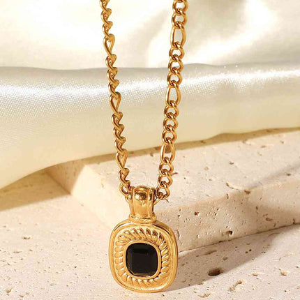 18K Gold Plated Inlaid Rhinestone Pendant Necklace