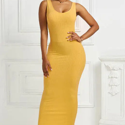 Women's Plus Size Solid Color Sleeveless Dress