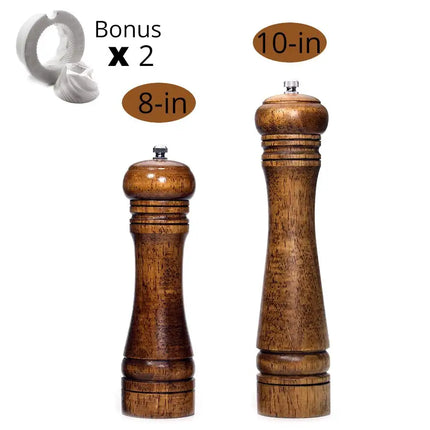 Salt and Pepper Mills, Solid Wood Pepper Mill