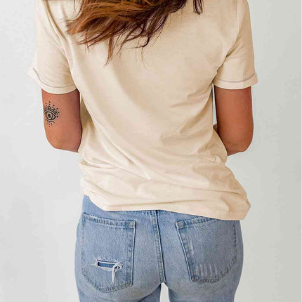 Corn Letter Graphic Cuffed Tee - Vickie Lynn's