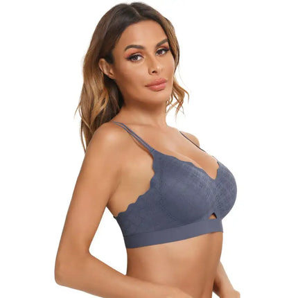 Sujetador push-up sin anillo de acero para mujer, espalda bonita, correa ajustable 