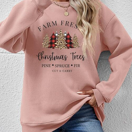 Graphic Round Neck Long Sleeve Sweatshirt