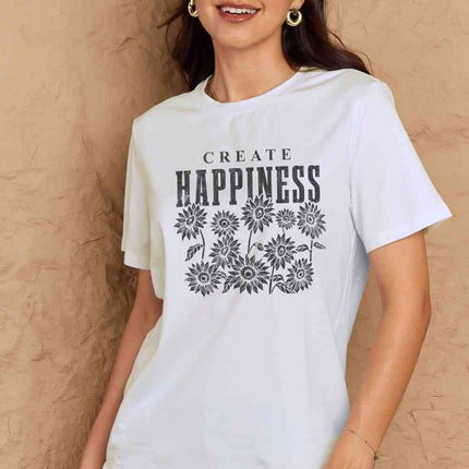 Simply Love Full Size CREATE HAPPINESS Graphic Cotton T-Shirt