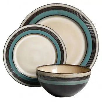 Gibson Everston 12-Piece Dinnerware Set in Teal