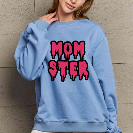 Simply Love Full Size MOM STER Graphic Sweatshirt