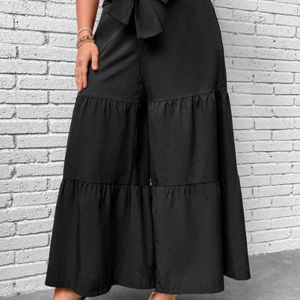 Plus Size Tiered Wide Leg Pants