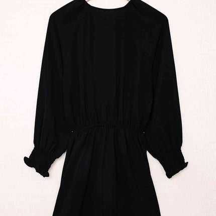 Tied Flounce Sleeve Plunge Romper