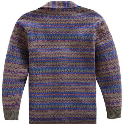 Men'S Green Fruit Collar Single-Breasted Sweater