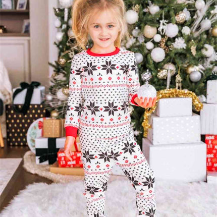 Snowflake Pattern Top and Pants Set