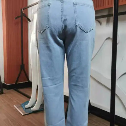 Women's Temperament Ripped Jeans Pants