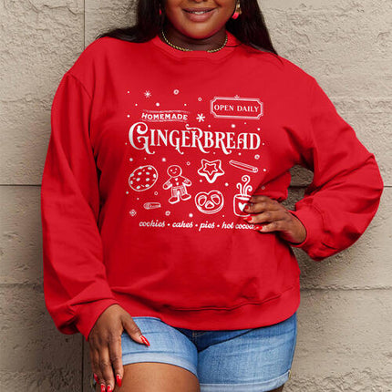 Simply Love Full Size GINGERBREAD Long Sleeve Sweatshirt