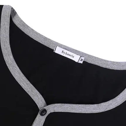 Men'S Long Sleeve Pajamas Button Henley Shirt Casual Cotton Knit Loose Fit Home Hospital