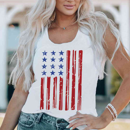 US Flag Graphic Scoop Neck Tank