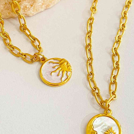 Round Pendant Stainless Steel Necklace