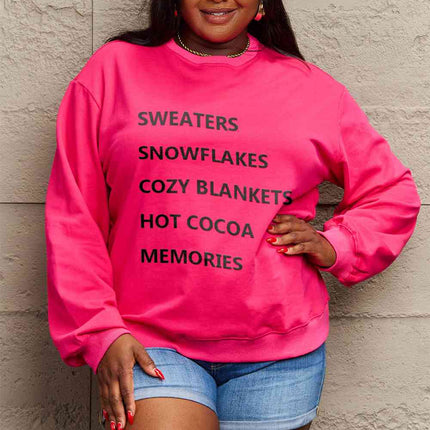 Simply Love Full Size Letter Graphic Round Neck Sweatshirt