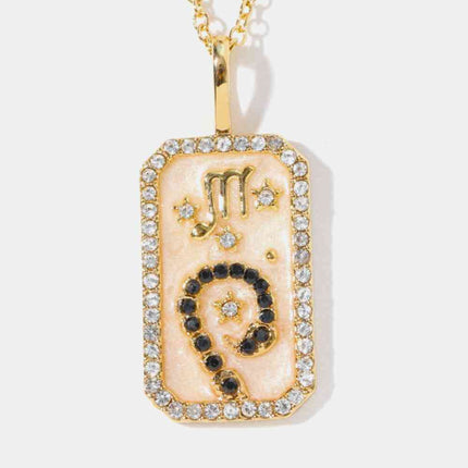 Rhinestone Constellation Pendant Copper Necklace