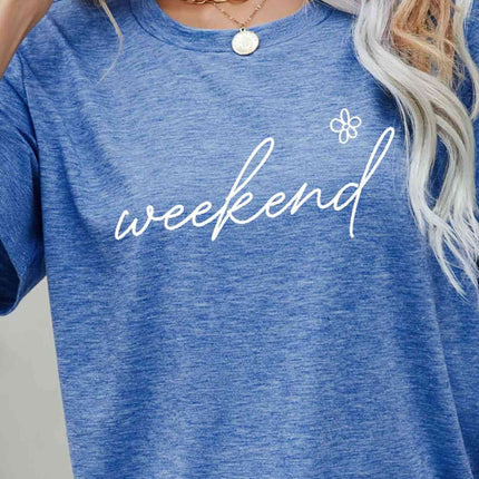 WEEKEND Flower Graphic Short Sleeve Tee