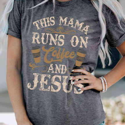 Slogan Graphic Round Neck Tee - Vickie Lynn's