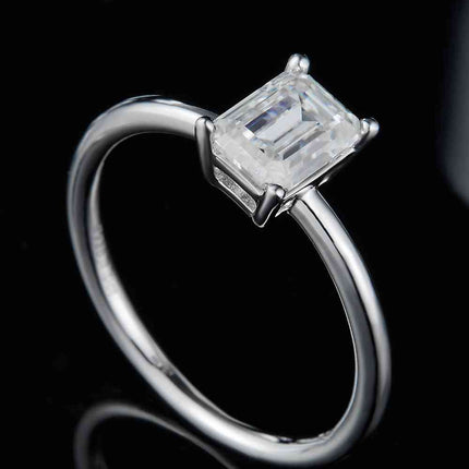 1 Carat Moissanite 925 Sterling Silver Solitaire Ring