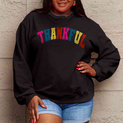 Simply Love Full Size THANKFUL Graphic Sweatshirt