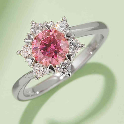 1 Carat Moissanite 925 Sterling Silver Cluster Ring