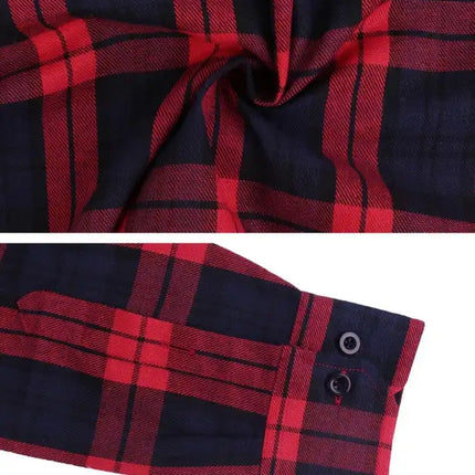 Men's Flannel Plaid Long Sleeve Shirt