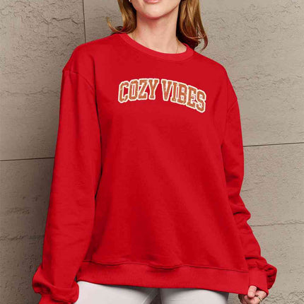 Simply Love Full Size COZY VIBES Graphic Sweatshirt - Vickie Lynn's