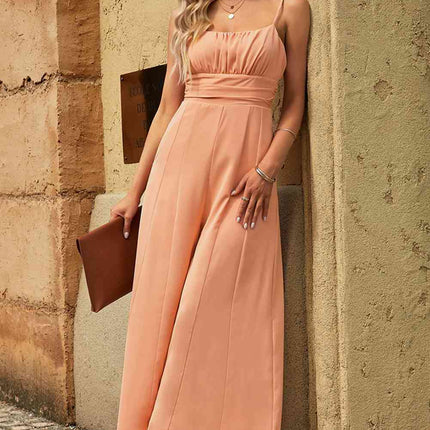 Spaghetti Strap Tied Seam Detail Jumpsuit