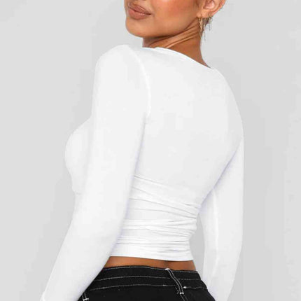 Round Neck Long-Sleeve Top