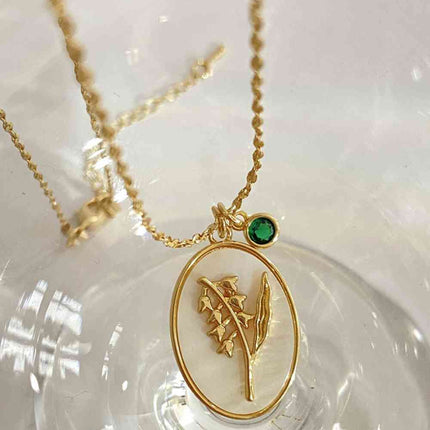 Flower Shell Pendant Copper Necklace