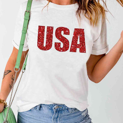 USA Graphic Round Neck Tee