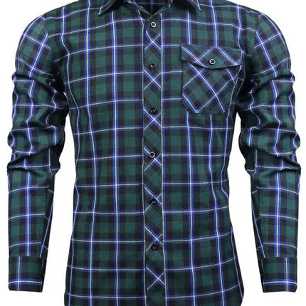 Men's Flannel Plaid Long Sleeve Shirt