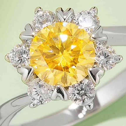 1 Carat Moissanite 925 Sterling Silver Cluster Ring