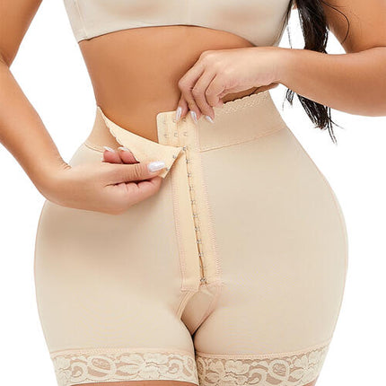 Full Size Lace Detail Hook-and-Eye Shaping Shorts