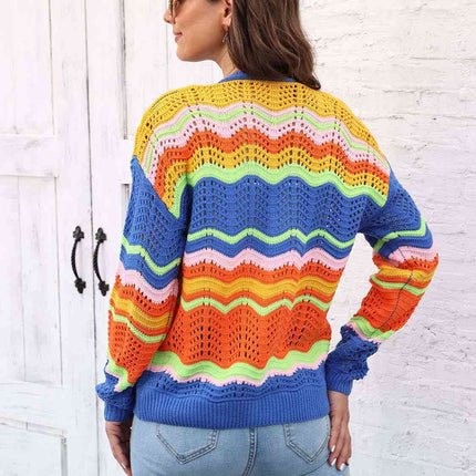 Open Front Openwork Cardigan