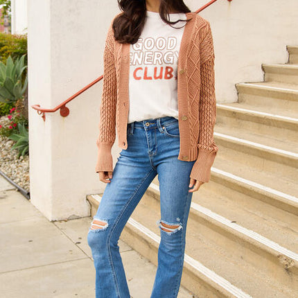 Simply Love Full Size GOOD ENERGY CLUB Short Sleeve T-Shirt